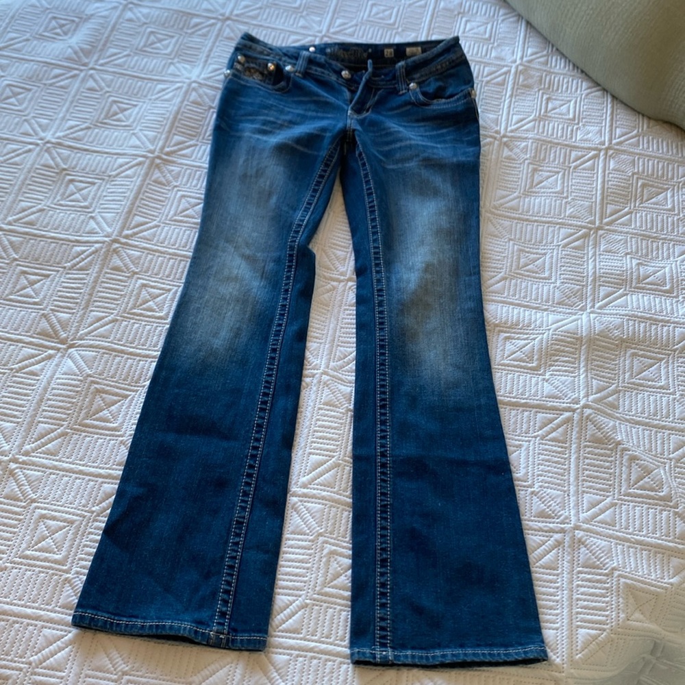 Like New, Miss Me, bootcut jeweled Jeans